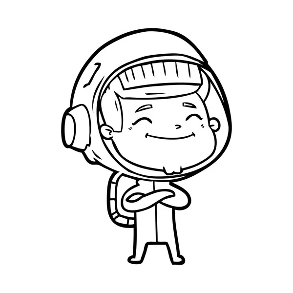 Ilustração Vetorial Feliz Astronauta Dos Desenhos Animados — Vetor de Stock