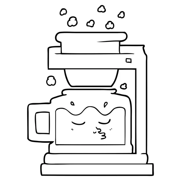 Macchina Caffè Filtro Cartone Animato — Vettoriale Stock