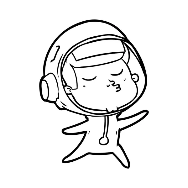 Vektorillustration Tecknad Säker Astronaut — Stock vektor