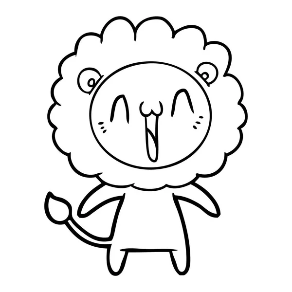 Illustration Vectorielle Lion Dessin Animé Heureux — Image vectorielle