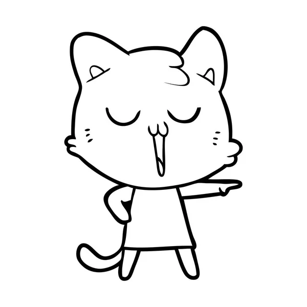 卡通猫咪歌唱的矢量图解 — 图库矢量图片