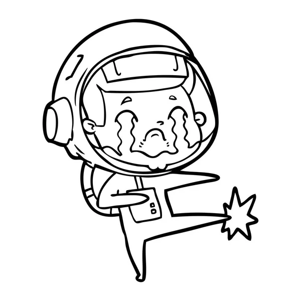 Ilustración Vectorial Dibujos Animados Astronauta Llorando — Archivo Imágenes Vectoriales