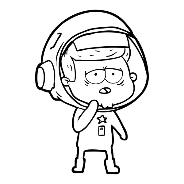 Ilustración Vectorial Dibujos Animados Astronauta Cansado — Archivo Imágenes Vectoriales