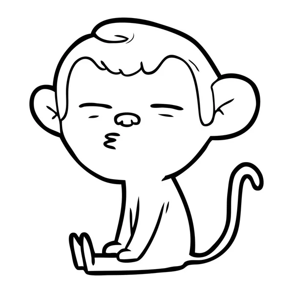 Vektorové Ilustrace Kreslené Podezřelé Opice — Stockový vektor
