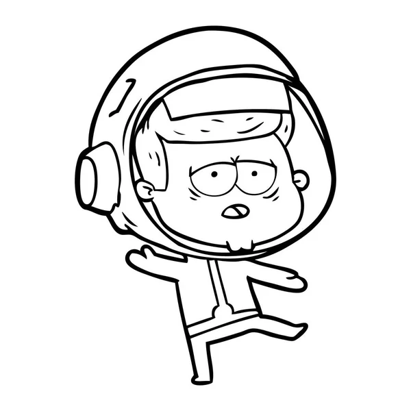 Illustration Vectorielle Dessin Animé Astronaute Fatigué — Image vectorielle