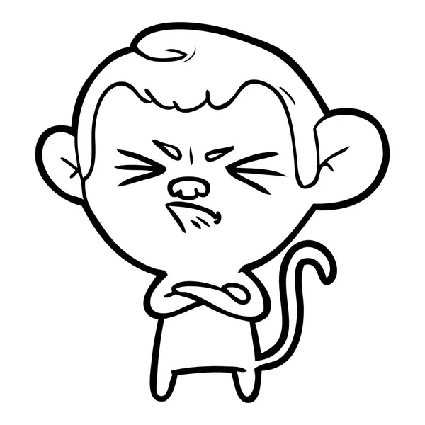 怒った猿の漫画のベクトル イラスト — ストックベクタ
