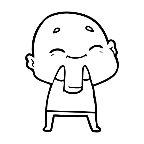 卡通快乐秃头的男人 — 图库矢量图片