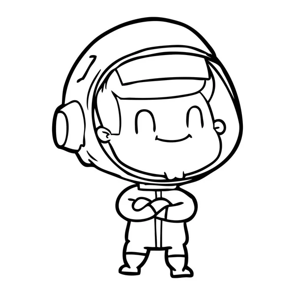 Astronauta Dibujos Animados Feliz Hombre — Vector de stock