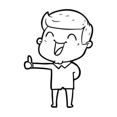  vektör çizim karikatür man gülüyor