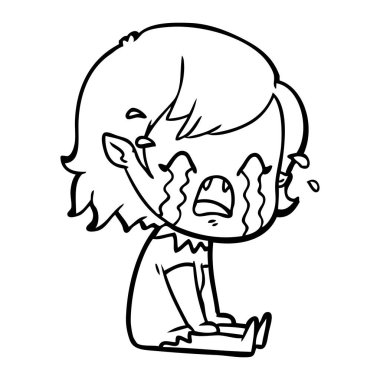 ağlayan vampir kız çizgi film