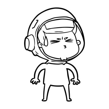 vektör çizim karikatür astronot vurguladı