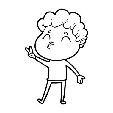 surat asmayı çizgi film adam vektör çizim