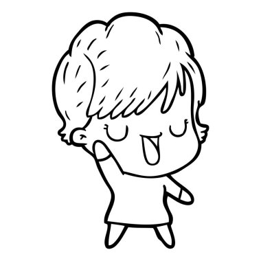  vektör çizim karikatür kadın söz