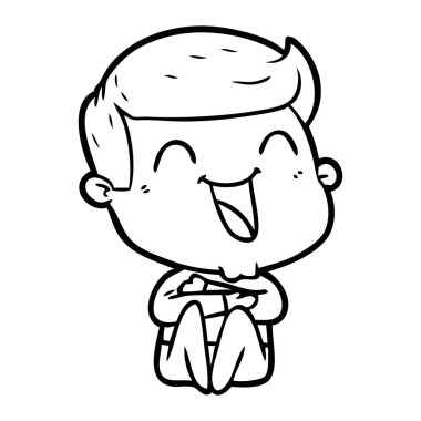  vektör çizim karikatür man gülüyor