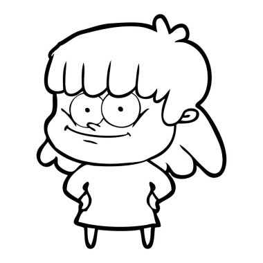 vektör çizim karikatür gülümseyen kadın