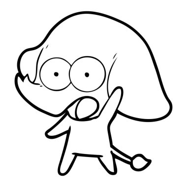 vektör çizim sevimli çizgi fil