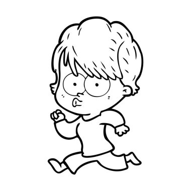 Çizgi filmdeki kadının vektör çizimi