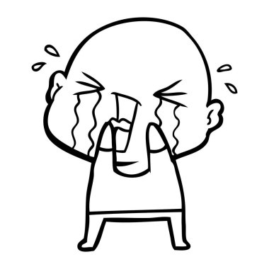 çizgi film ağlayan kel adam