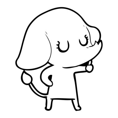 vektör çizim sevimli çizgi fil