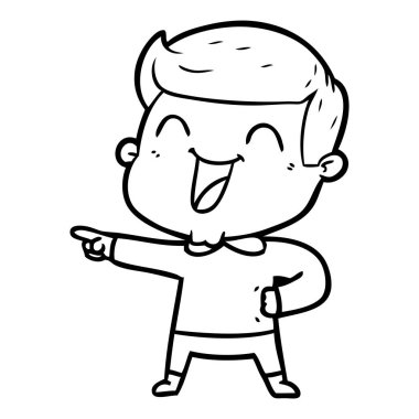  vektör çizim karikatür man gülüyor