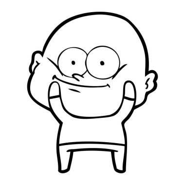 karikatür kel adam bakıyor