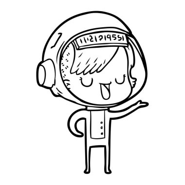 vektör çizim karikatür astronot kadın
