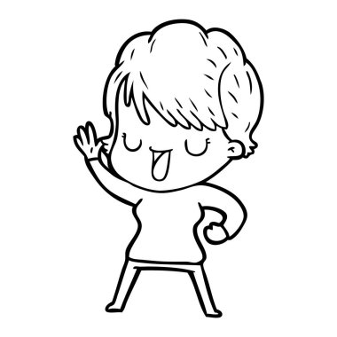  vektör çizim karikatür kadın söz