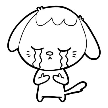 vektör çizim karikatür ağlayan köpek