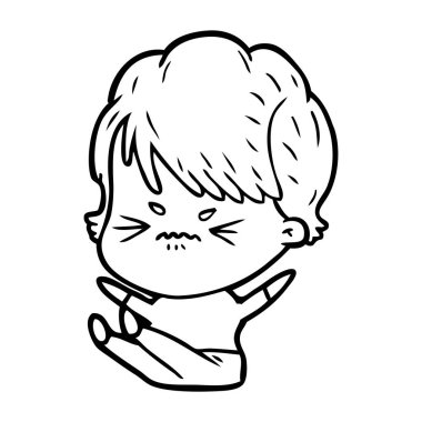 vektör çizim karikatür sinir bozucu kadın