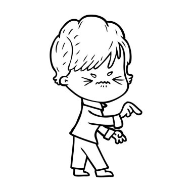 vektör çizim karikatür sinir bozucu kadın