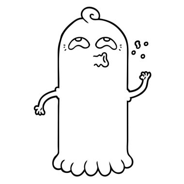 Çizgi film hayaletinin vektör çizimi