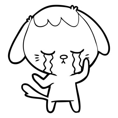 şirin köpek yavrusu ağlayan çizgi film