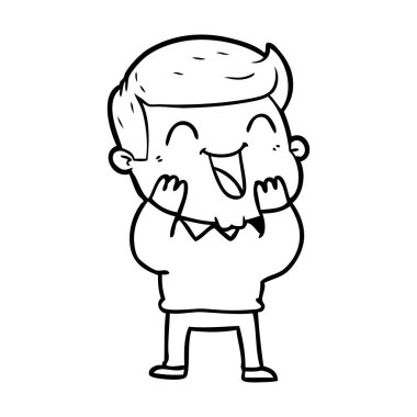  vektör çizim karikatür man gülüyor