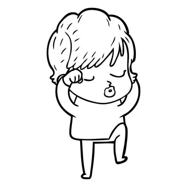 çizgi film gözleri kadınla kapat