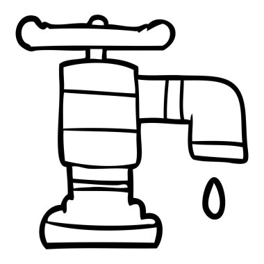 vektör çizim karikatür damlayan musluk