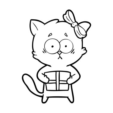 Çizgi film kedisinin vektör çizimi