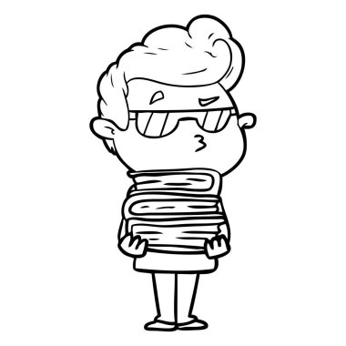  vektör çizim karikatür cool adam