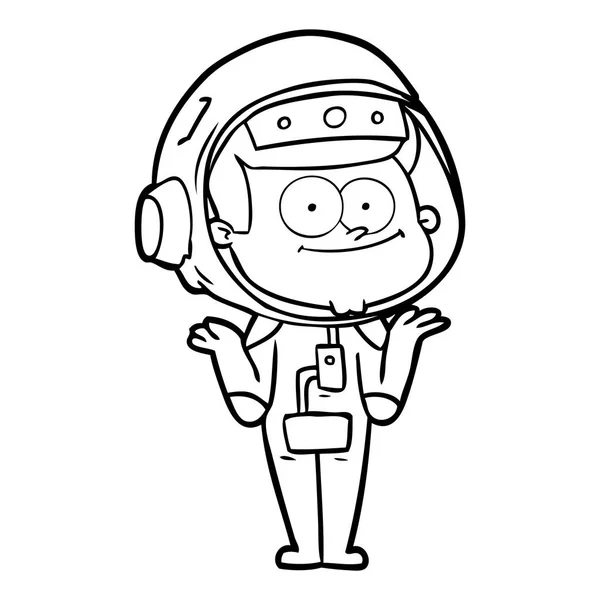 Illustration Vectorielle Dessin Animé Astronaute Heureux — Image vectorielle