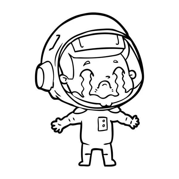 Vector Illustration Cartoon Crying Astronaut — Stock Vector