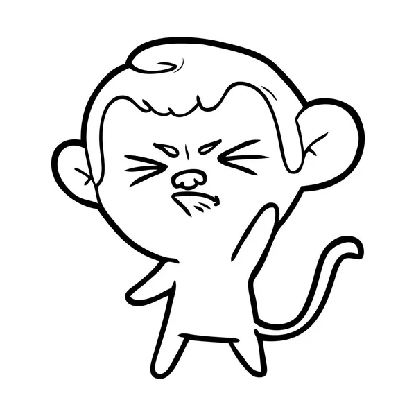Ilustração Vetorial Desenho Animado Macaco Irritado — Vetor de Stock