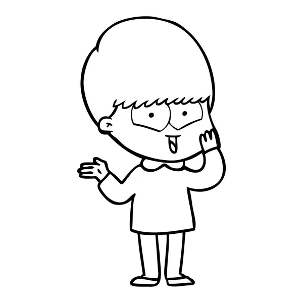 Vektorillustration Cartoon Happy Boy — Stock vektor