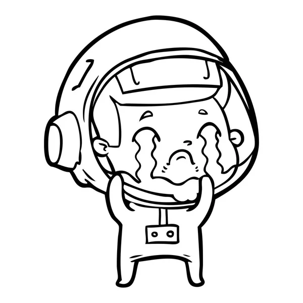 Vectorillustratie Van Cartoon Huilende Astronaut — Stockvector