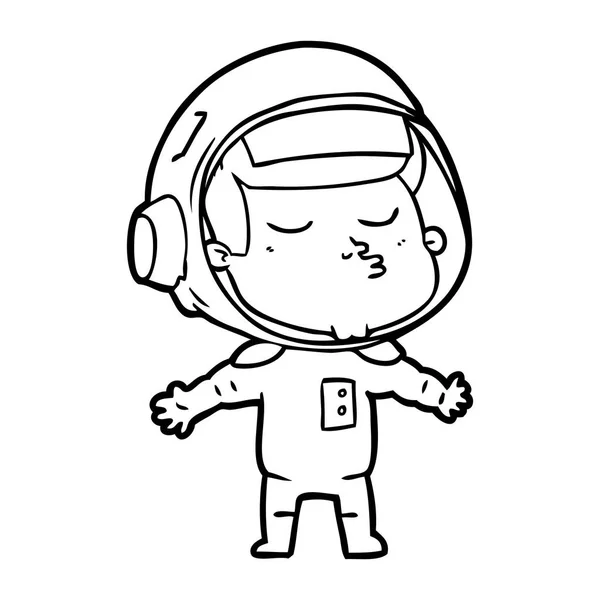 Vector Illustration Cartoon Confident Astronaut — Stock Vector