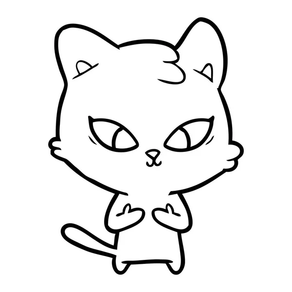 Векторная Иллюстрация Милой Мультяшной Кошки — стоковый вектор