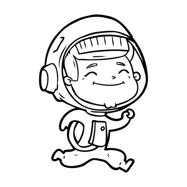 Ilustração Vetorial Feliz Astronauta Dos Desenhos Animados — Vetor de Stock