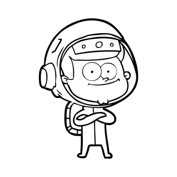 Vectorillustratie Van Gelukkig Astronaut Cartoon — Stockvector