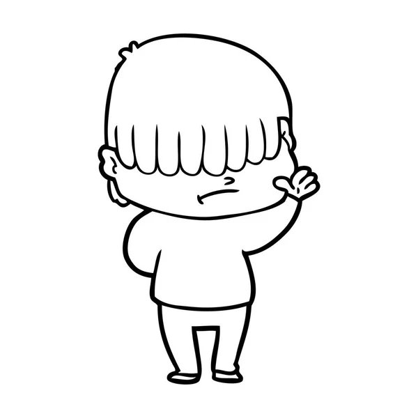 Cartoon Junge Mit Unordentlichem Haar — Stockvektor