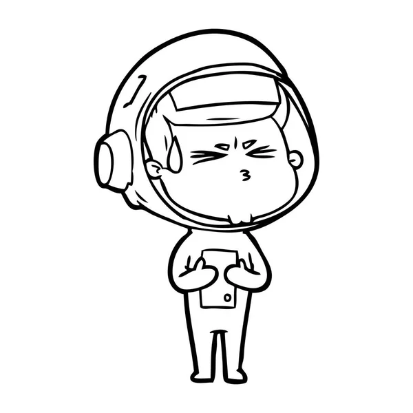Ilustração Vetorial Dos Desenhos Animados Astronauta Estressado —  Vetores de Stock