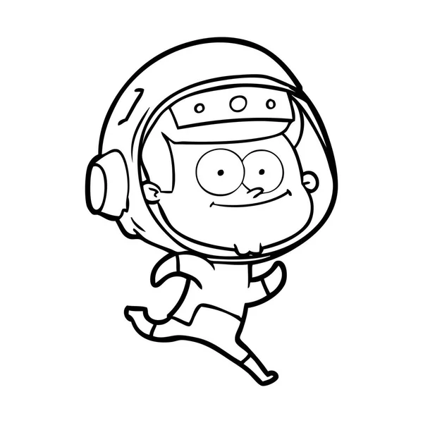 Ilustración Vectorial Dibujos Animados Astronauta Feliz — Archivo Imágenes Vectoriales