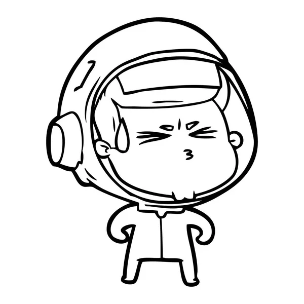 Ilustração Vetorial Dos Desenhos Animados Astronauta Estressado —  Vetores de Stock
